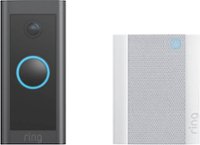 Front. Ring - Wi-Fi Video Doorbell - Wired + Chime - Black.