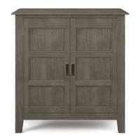 Simpli Home - Burlington SOLID WOOD 30 inch Wide Transitional Low Storage Cabinet in - Farmhouse Grey - Front_Zoom