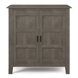 Simpli Home - Burlington SOLID WOOD 30 inch Wide Transitional Low Storage Cabinet - Farmhouse Grey