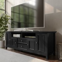 Simpli Home - Amherst Solid Wood 72 inch Wide Transitional TV Media Stand For TVs up to 80 inches - Black - Front_Zoom