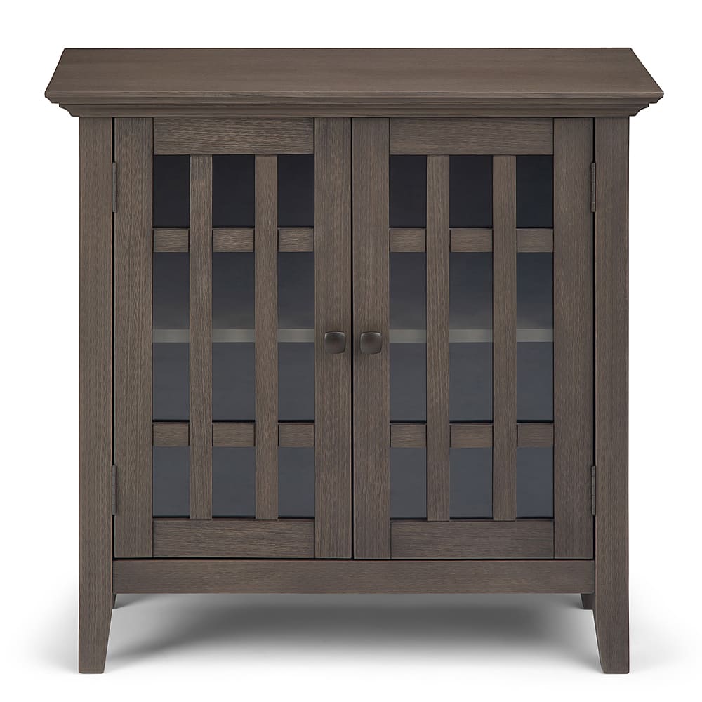 Simpli Home Bedford Solid Wood 32 inch Wide Rustic Low Storage Media