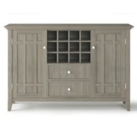 Simpli Home - Bedford Sideboard Buffet and Wine Rack - Distressed Grey - Front_Zoom