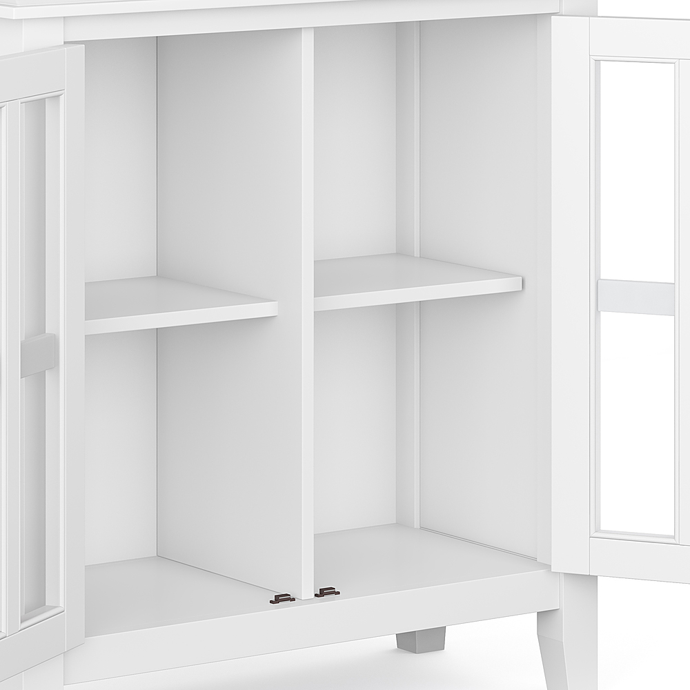 Simpli Home Artisan Solid Wood 30 Inch, Artisan White Storage Open Bookcase