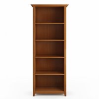 Simpli Home - Amherst Solid Wood 70 inch x 30 inch Transitional 5 Shelf Bookcase - Light Golden Brown - Front_Zoom