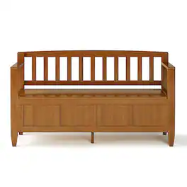 Simpli Home - Brooklyn Entryway Storage Bench - Light Golden Brown