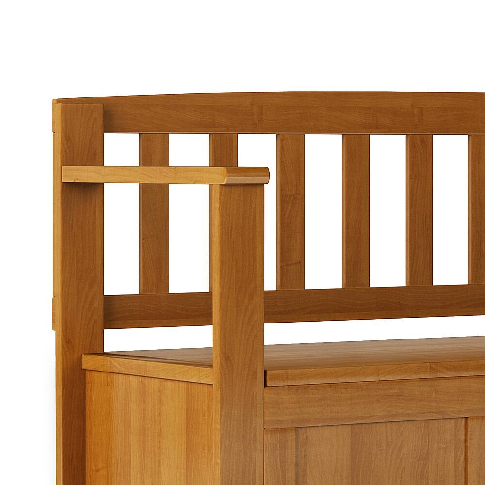 Alt View 13. Simpli Home - Brooklyn Entryway Storage Bench - Light Golden Brown.