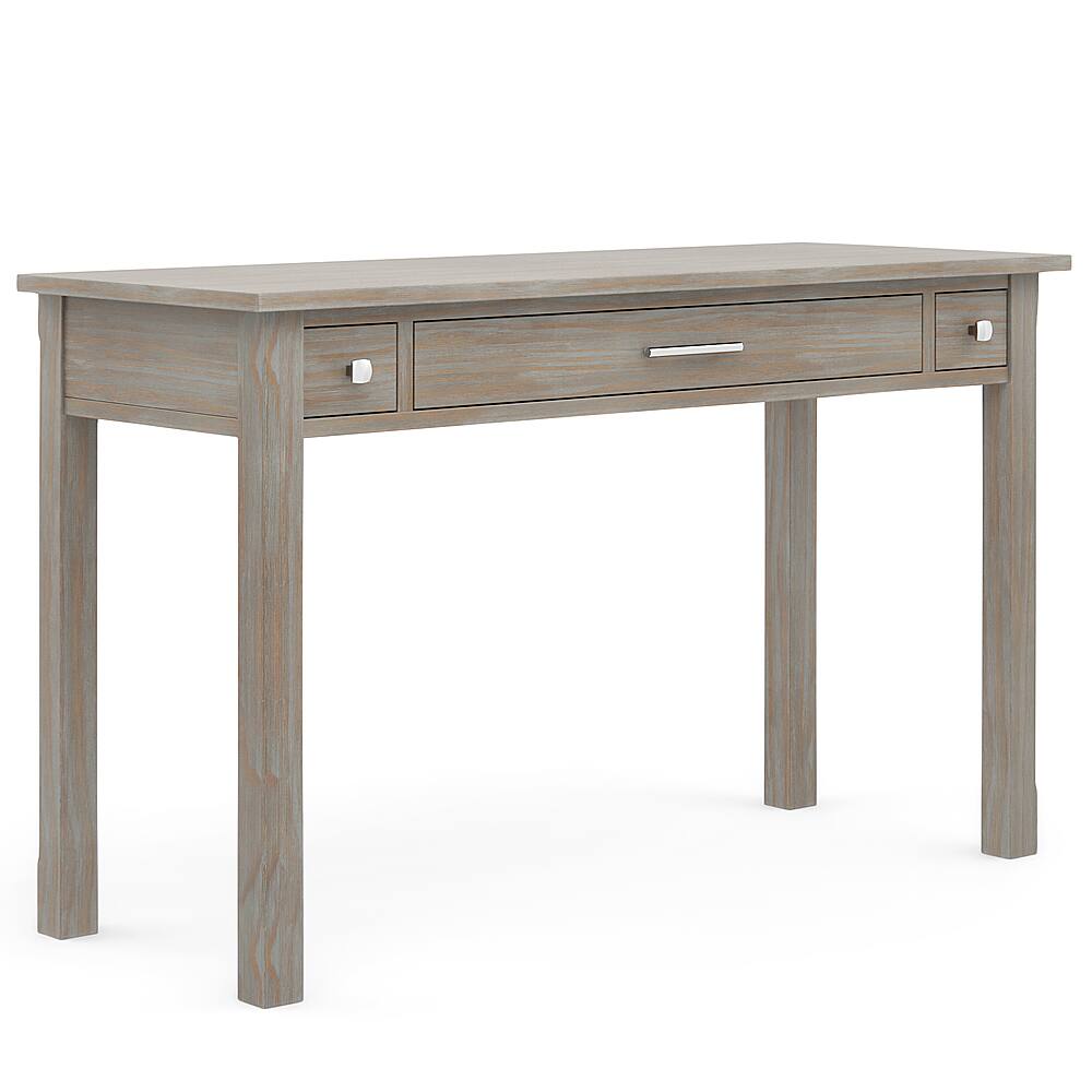 Angle View: Simpli Home - Avalon Solid Wood Contemporary 47 inch Wide Writing Office Desk - Distressed Grey