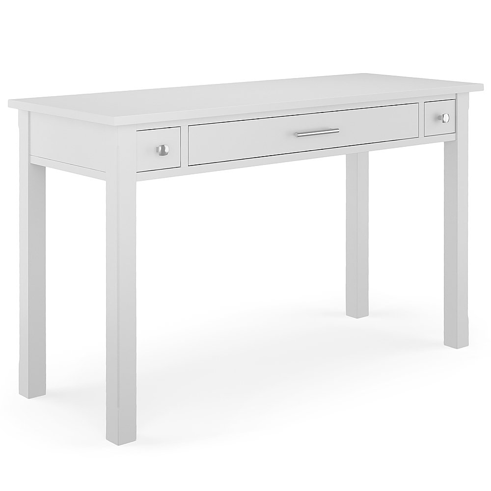 Angle View: Simpli Home - Avalon Solid Wood Contemporary 47 inch Wide Writing Office Desk - White