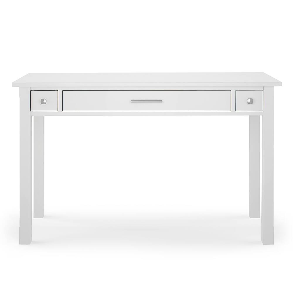 Front. Simpli Home - Avalon Solid Wood Contemporary 47 inch Wide Writing Office Desk - White.
