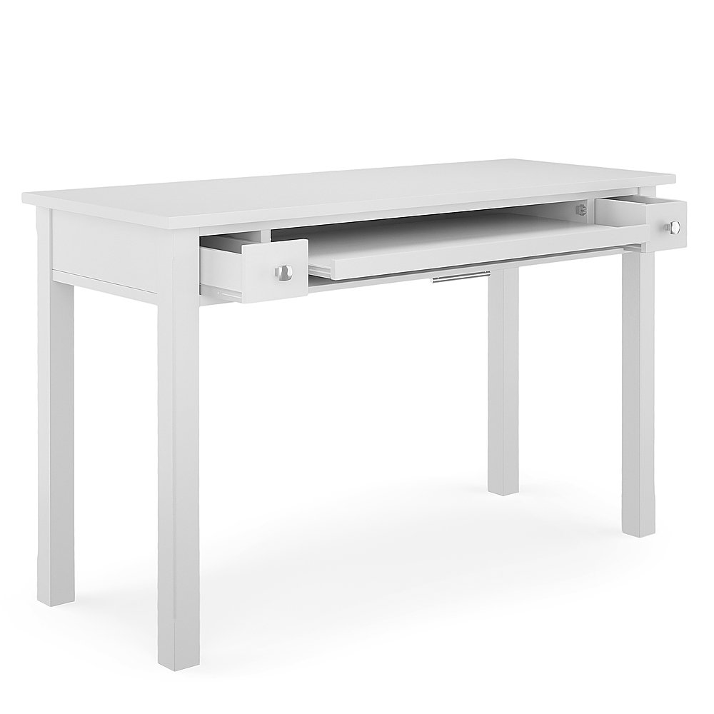 Left View: Simpli Home - Avalon Solid Wood Contemporary 47 inch Wide Writing Office Desk - White