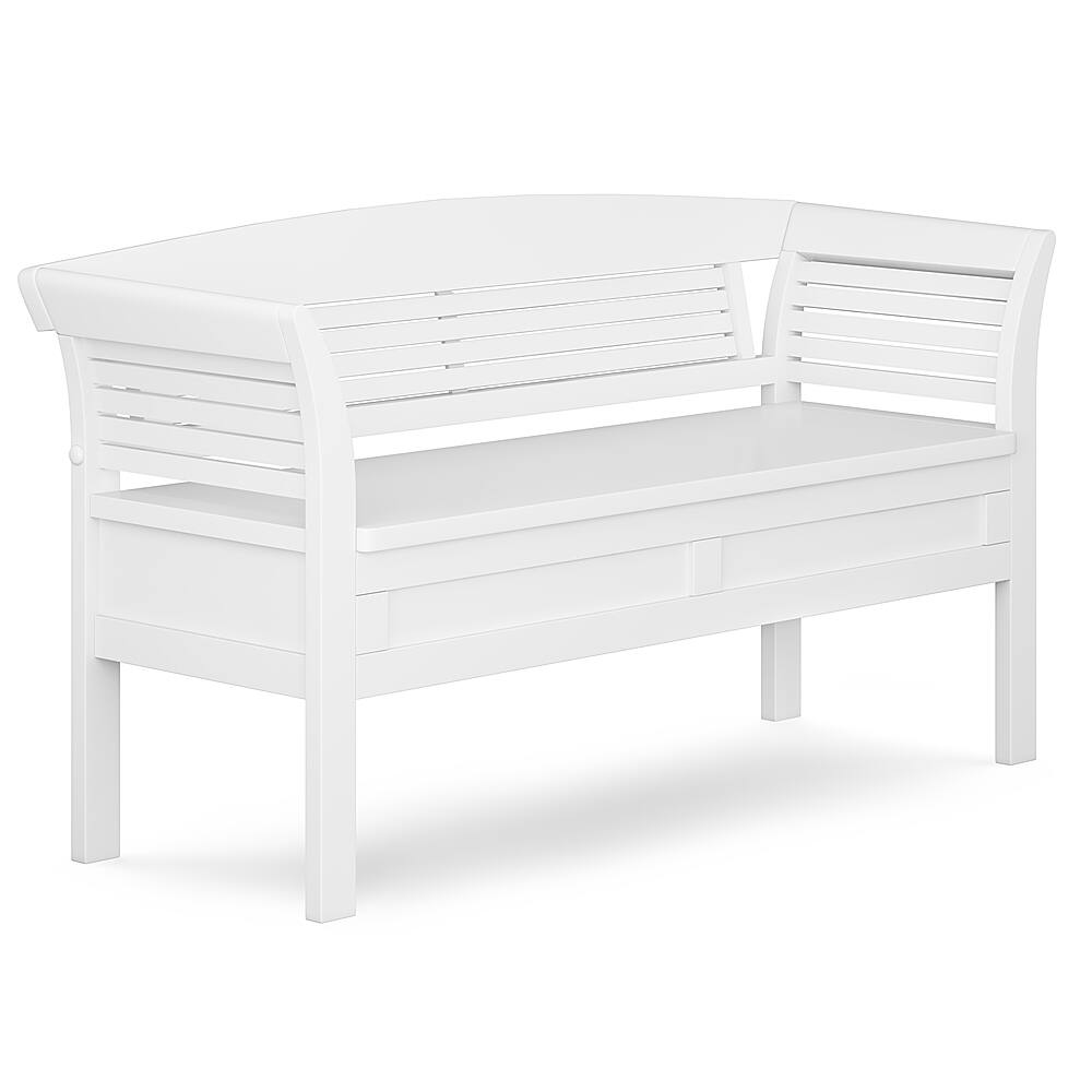 Angle View: Simpli Home - Arlington Entryway Storage Bench - White