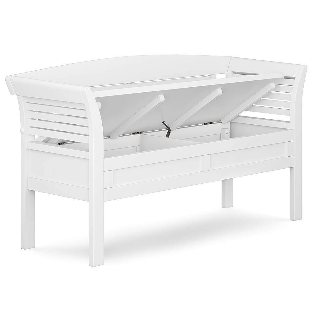 Left View: Simpli Home - Arlington Entryway Storage Bench - White