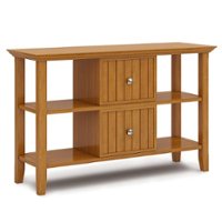Simpli Home - Acadian SOLID WOOD 48 inch Wide Transitional Console Sofa Table in - Light Golden Brown - Front_Zoom