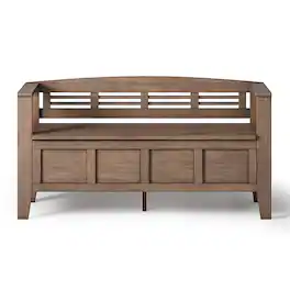 Simpli Home - Adams SOLID WOOD 48 inch Wide Contemporary Entryway Storage Bench - Rustic Natural Aged Brown