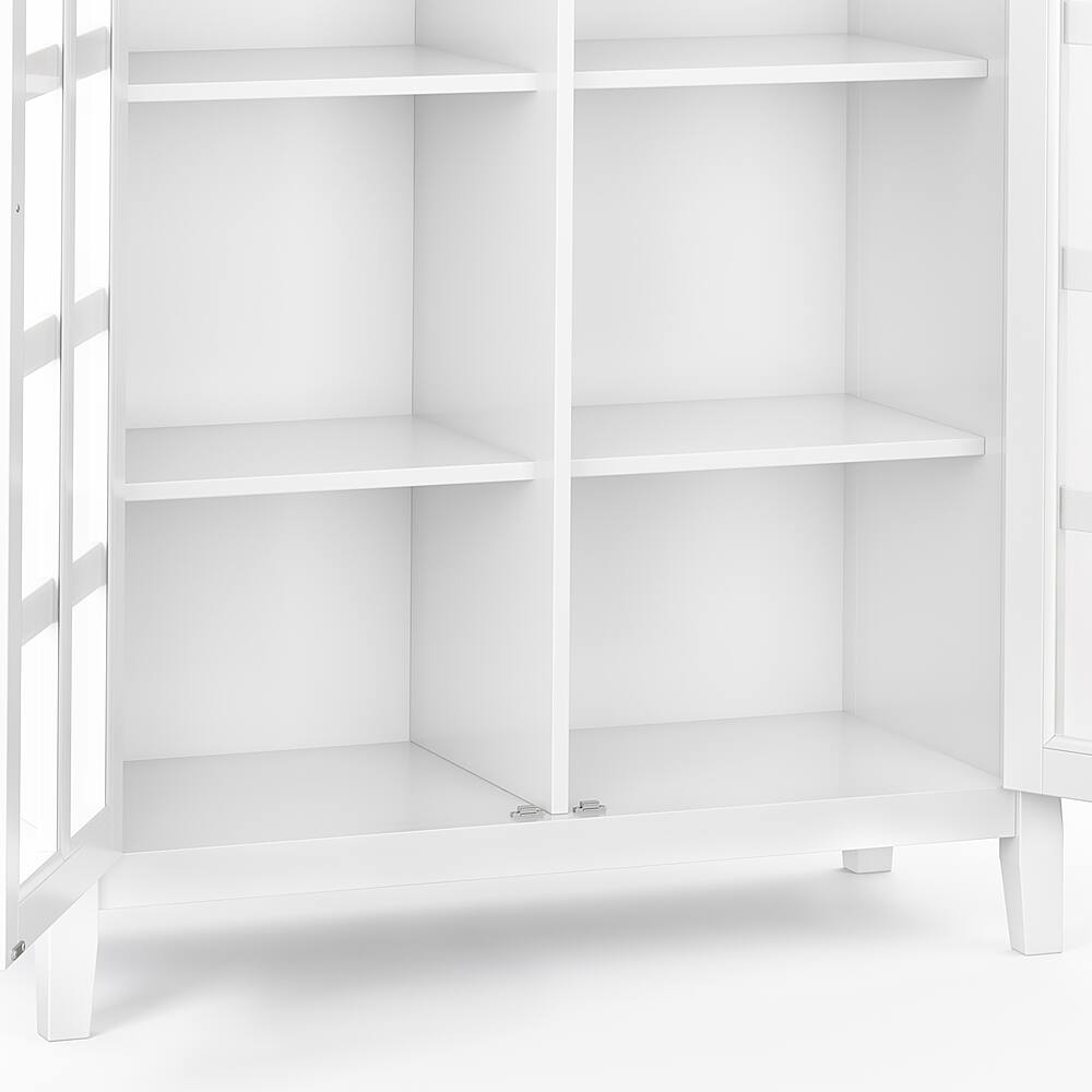 Alt View 14. Simpli Home - Acadian 39 inch Wide Solid Wood Transitional Storage Cabinet - White.