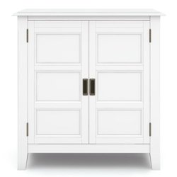 Simpli Home - Burlington SOLID WOOD 30 inch Wide Transitional Low Storage Cabinet in - White - Front_Zoom