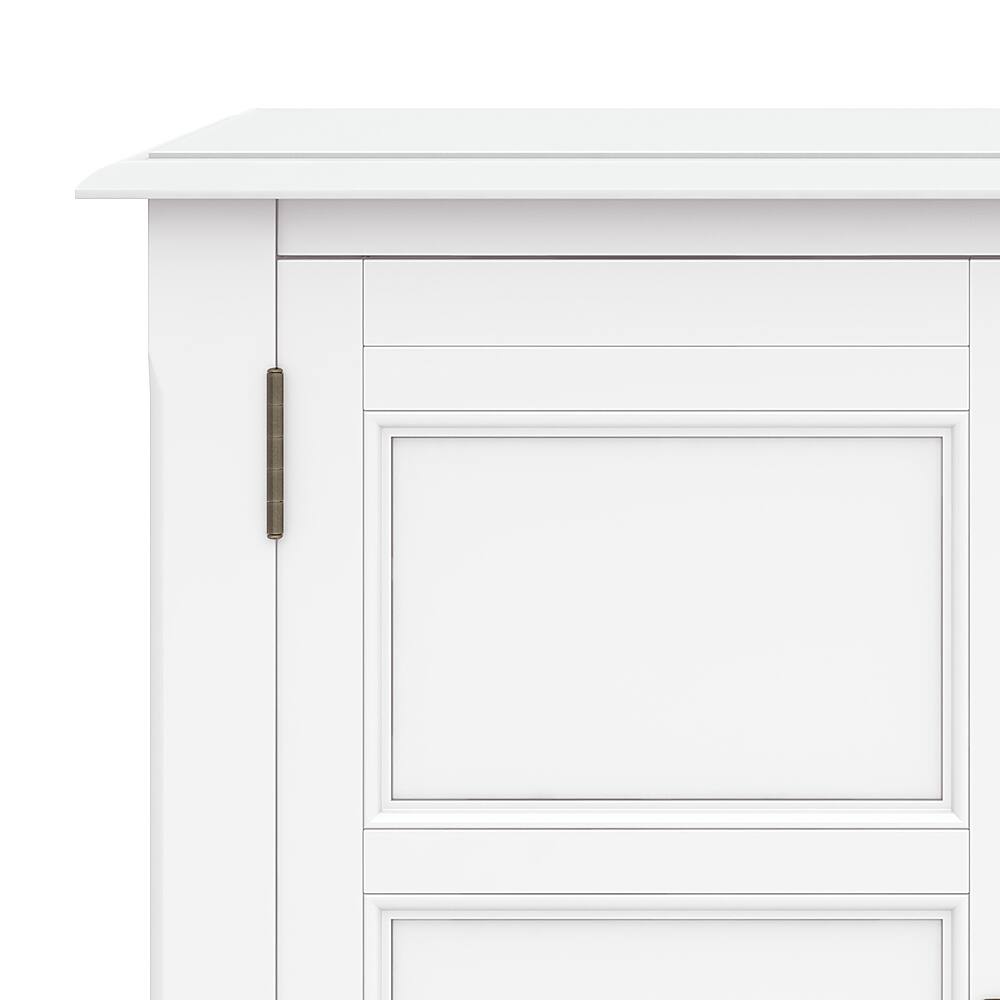 Alt View 13. Simpli Home - Burlington SOLID WOOD 30 inch Wide Transitional Low Storage Cabinet in White - White.