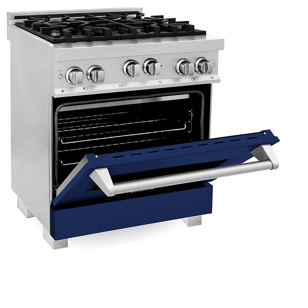 Left View: ZLINE - 4.0 cu. ft. Freestanding Gas Range - Stainless steel look