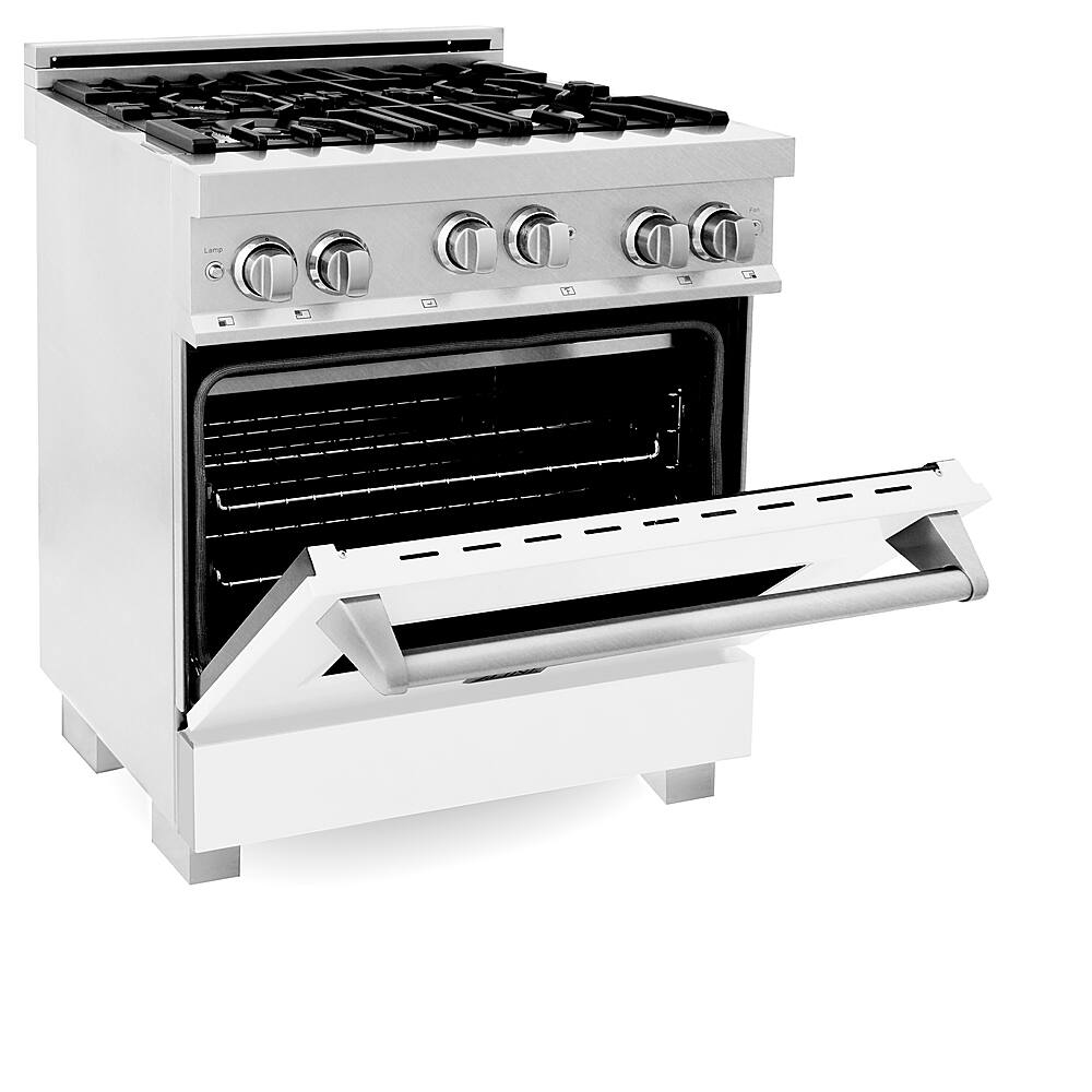 Left View: ZLINE - 4.0 cu. ft. Freestanding Gas Range - Stainless steel look