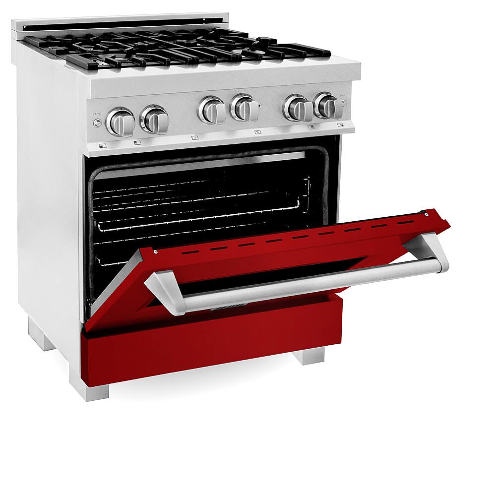 Left View: ZLINE - 4.0 cu. ft. Freestanding Gas Range - Stainless steel look