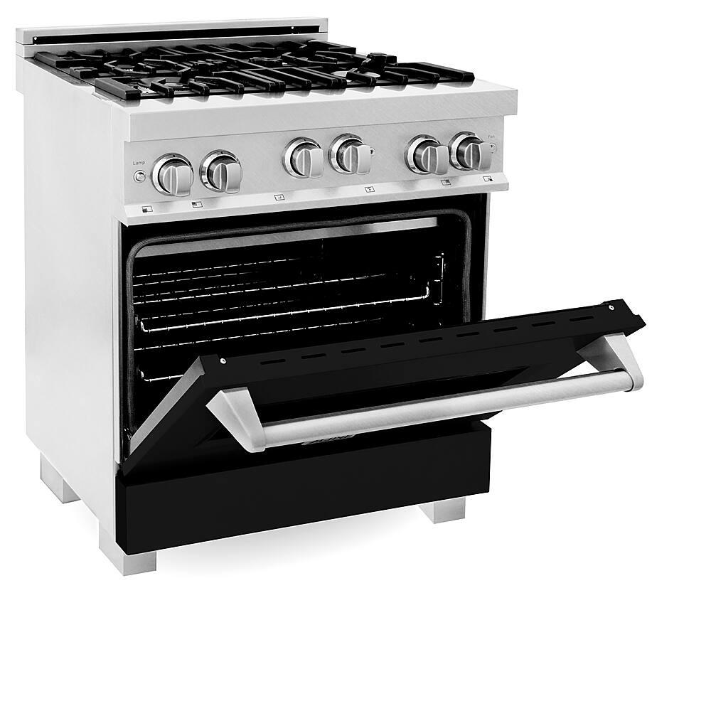 Left View: ZLINE - 4.0 cu. ft. Freestanding Gas Range - Stainless steel look