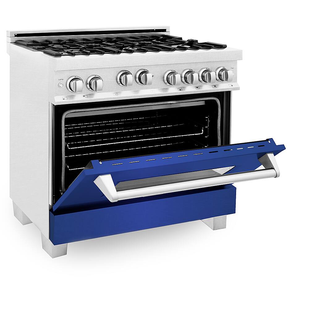 Left View: ZLINE - 4.6 cu. ft. Freestanding Gas Range - Stainless steel look