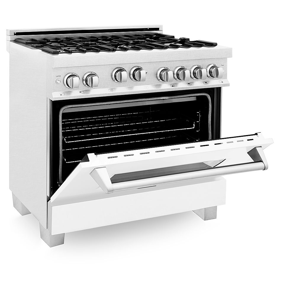 Left View: Whirlpool - 5.0 Cu. Ft. Gas Range with Frozen Bake™ Technology - White