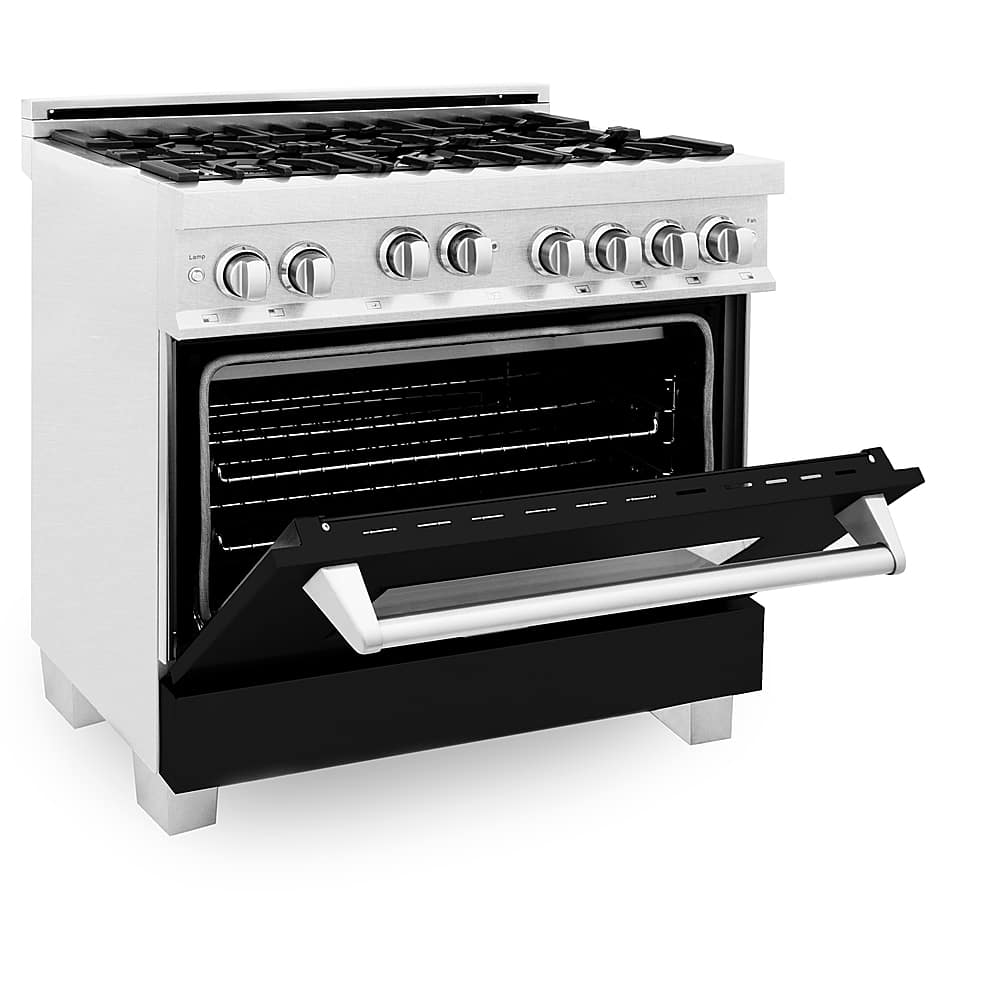 Left View: ZLINE - 4.6 cu. ft. Freestanding Gas Range - Stainless steel look