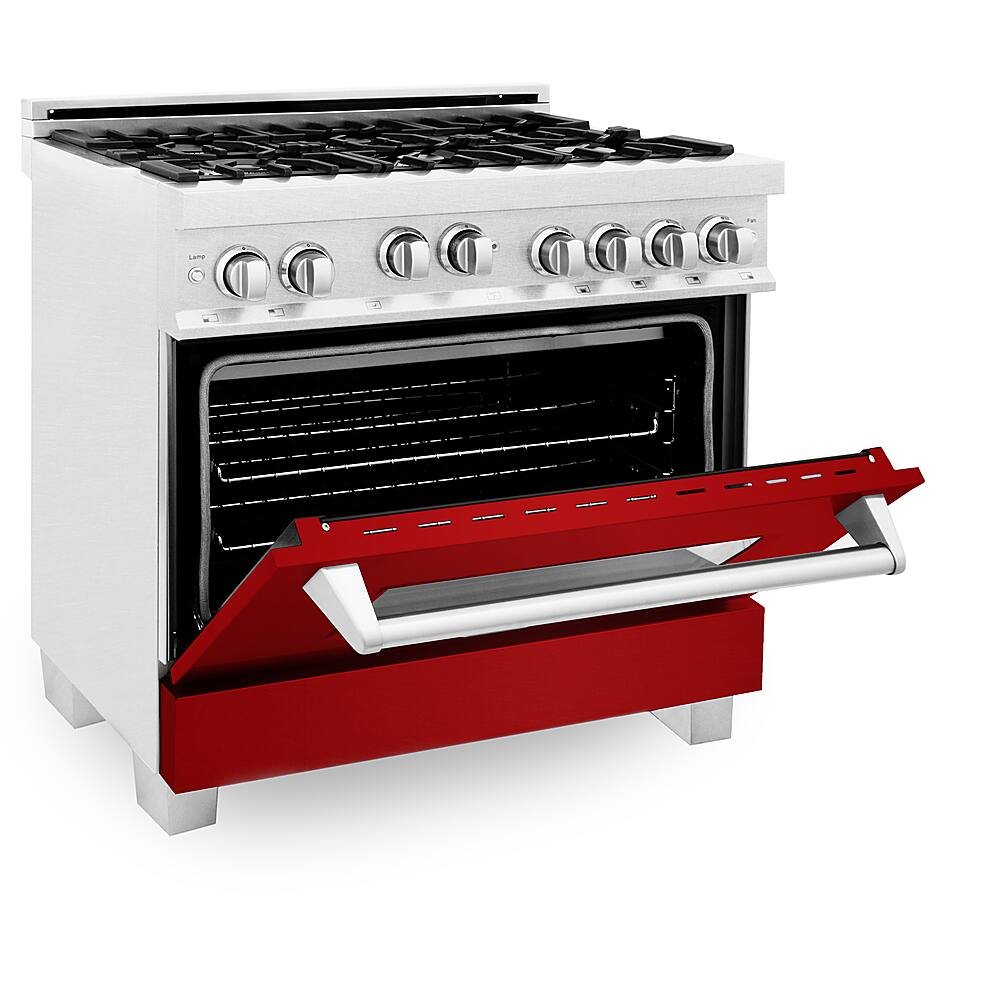 Left View: ZLINE - 4.6 cu. ft. Freestanding Gas Range - Stainless steel look