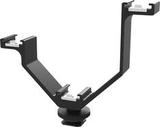 Angle. Bower - Triple Cold Shoe V bracket - Black.