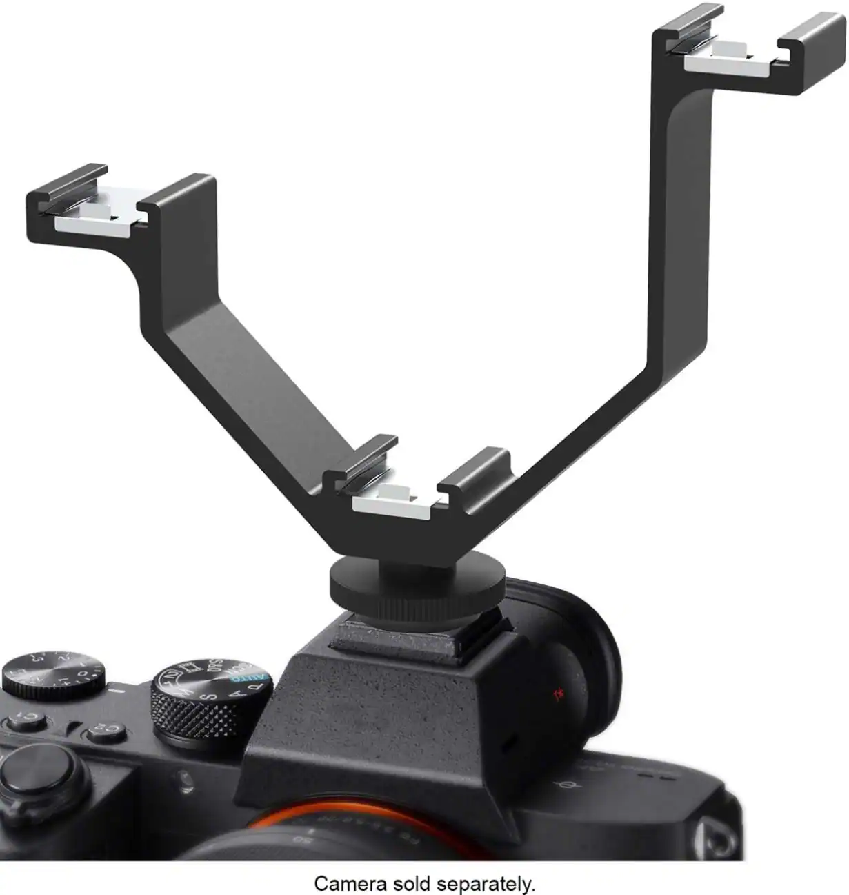 Left. Bower - Triple Cold Shoe V bracket - Black.