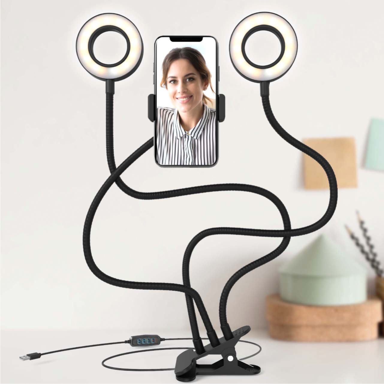 Bower Studio Ring Light with Desk Clamp Black BB-RLC6W - Best Buy