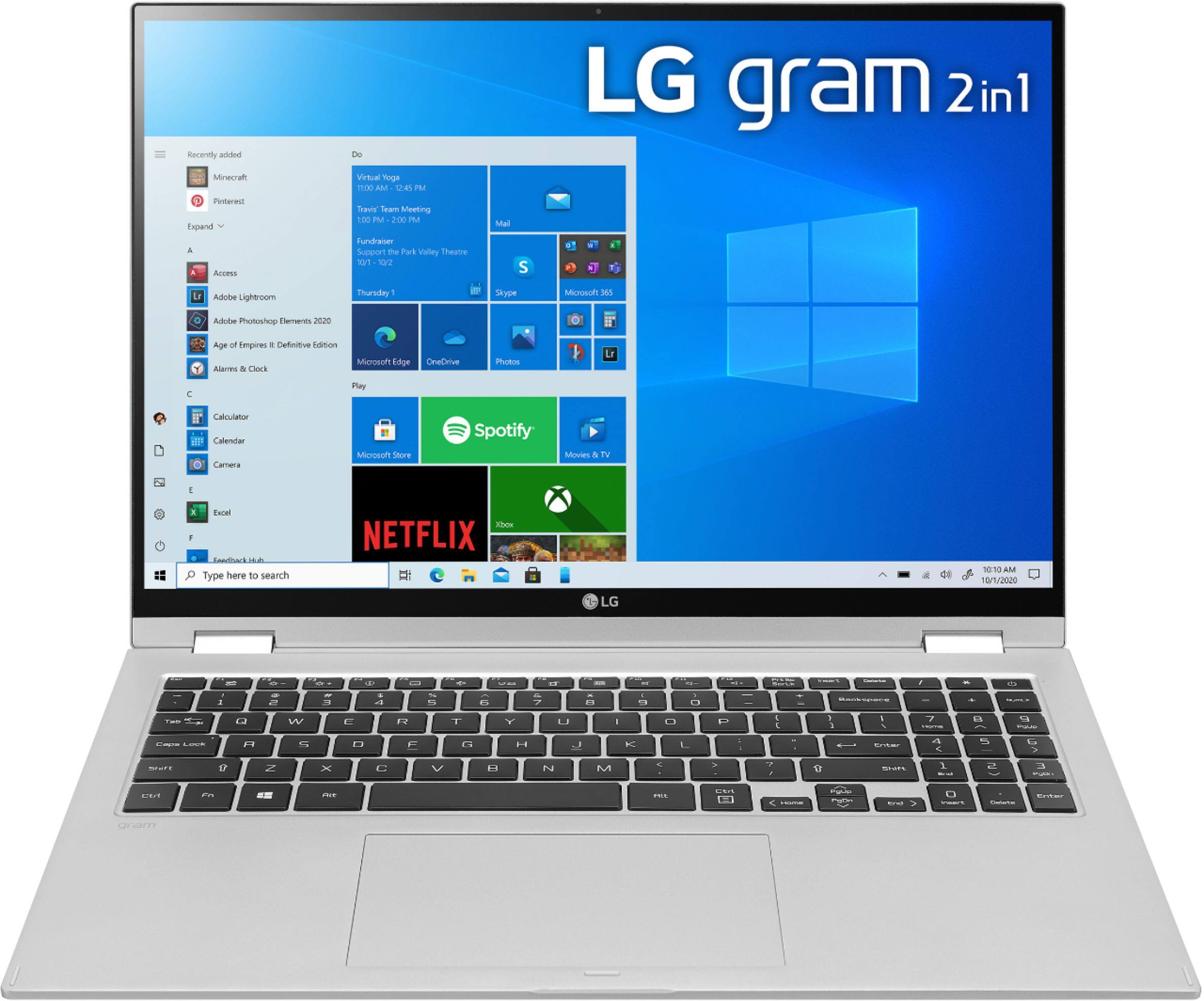 Alt View 13. LG - gram 2-in-1 16” WQXGA Laptop – Intel Evo Platform Core i7 – 16GB RAM – 2TB NVMe Solid State Drive.