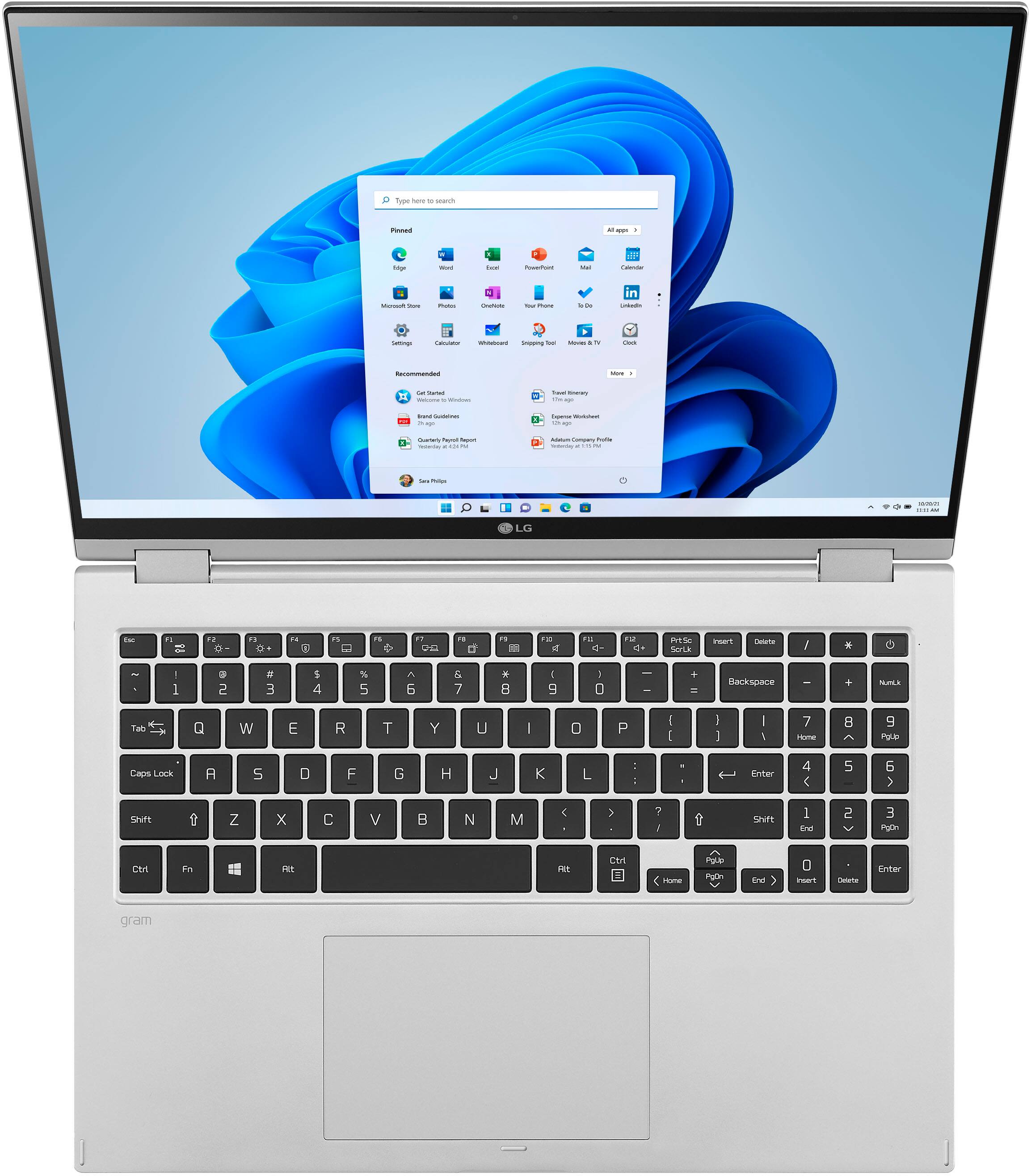 Alt View 4. LG - gram 2-in-1 16” WQXGA Laptop – Intel Evo Platform Core i7 – 16GB RAM – 2TB NVMe Solid State Drive.