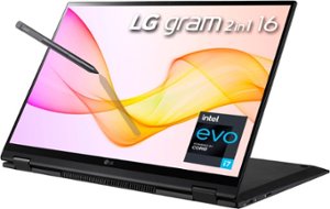 LG - gram 2-in-1 16” WQXGA Laptop – Intel Evo Platform Core i7 – 16GB RAM – 2TB NVMe Solid State Drive - Black - Front_Zoom