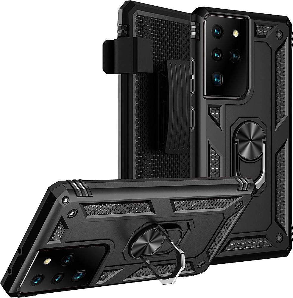Alt View 14. SaharaCase - Military Kickstand Series Case for Samsung Galaxy S21 Ultra 5G - Black.