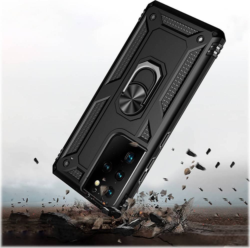 Alt View 17. SaharaCase - Military Kickstand Series Case for Samsung Galaxy S21 Ultra 5G - Black.