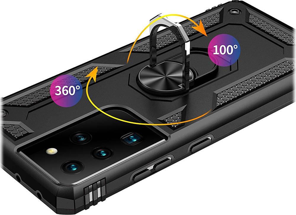 Alt View 18. SaharaCase - Military Kickstand Series Case for Samsung Galaxy S21 Ultra 5G - Black.