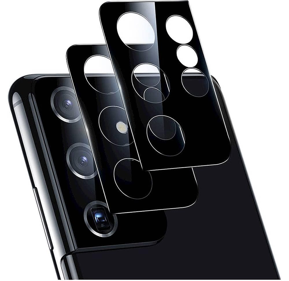 SaharaCase FlexiGlass Camera Lens Protector for Samsung Galaxy S21 Ultra 5G Black 2/Pack (zd00021)