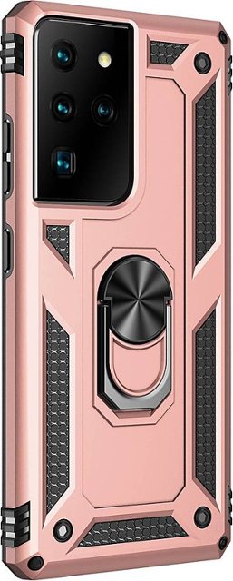 Angle. SaharaCase - Military Kickstand Series Case for Samsung Galaxy S21 Ultra 5G - Rose Gold.