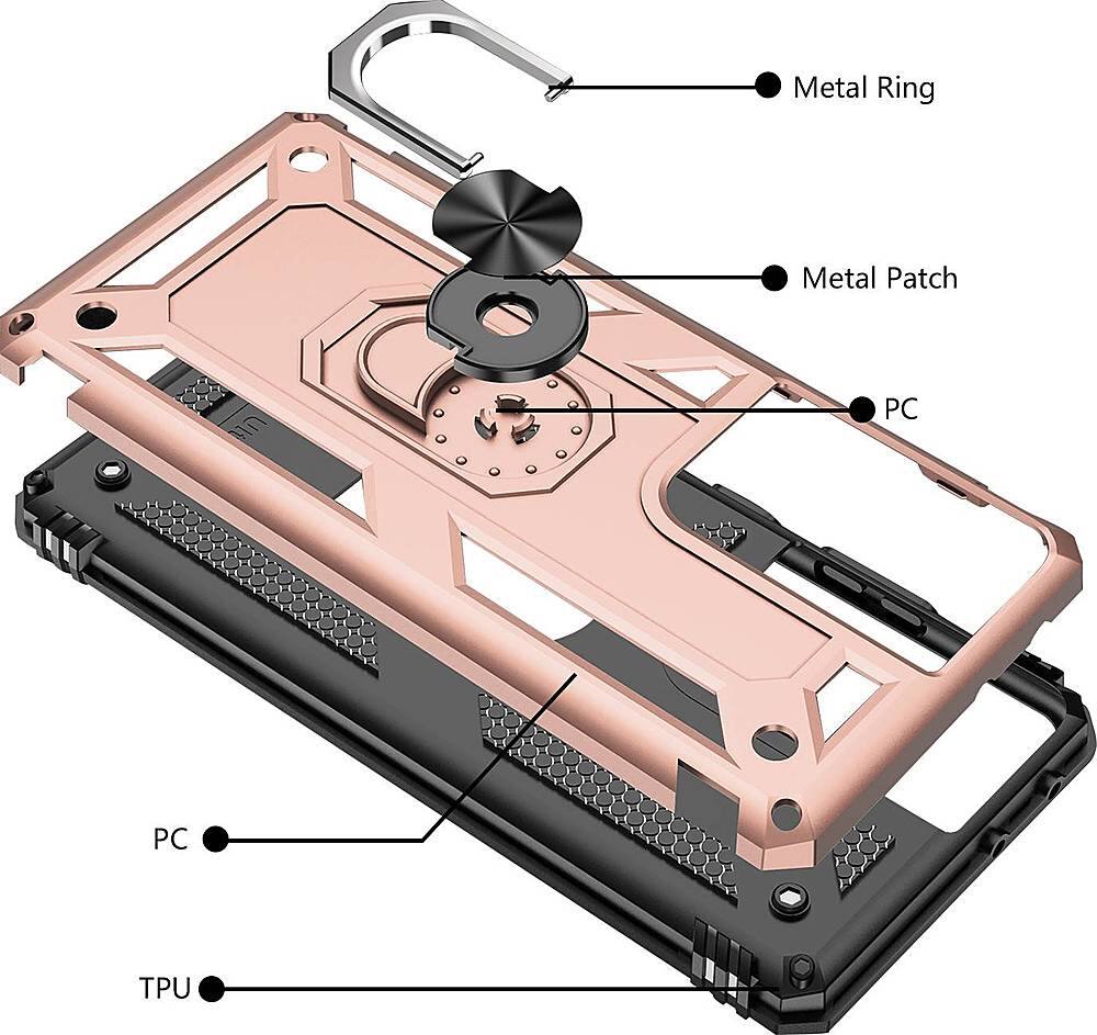 Alt View 16. SaharaCase - Military Kickstand Series Case for Samsung Galaxy S21 Ultra 5G - Rose Gold.