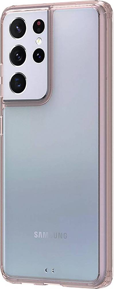 Left View: SaharaCase - Hard Shell Series Case for Samsung Galaxy S21 Ultra 5G - Clear Rose Gold