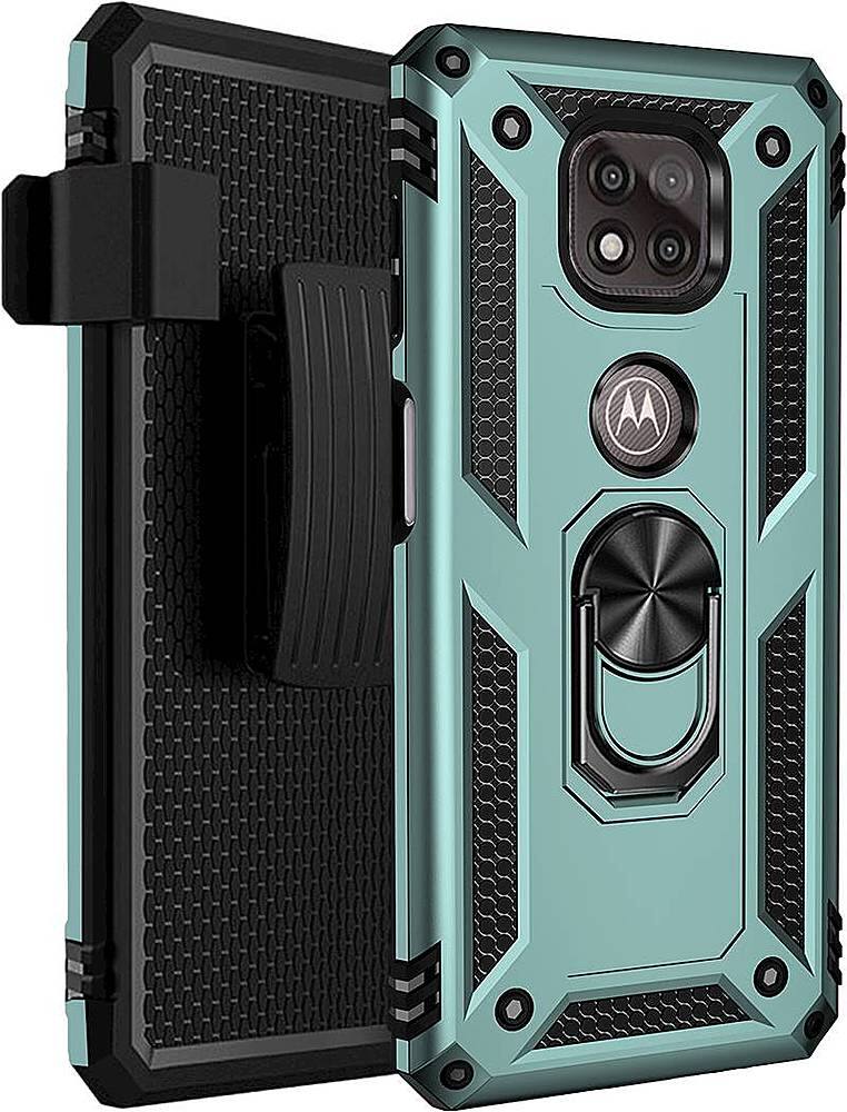 Alt View 11. SaharaCase - Military Kickstand Series Carrying Case for Motorola Moto G Power (9th Gen) 2021 - Pine Green.