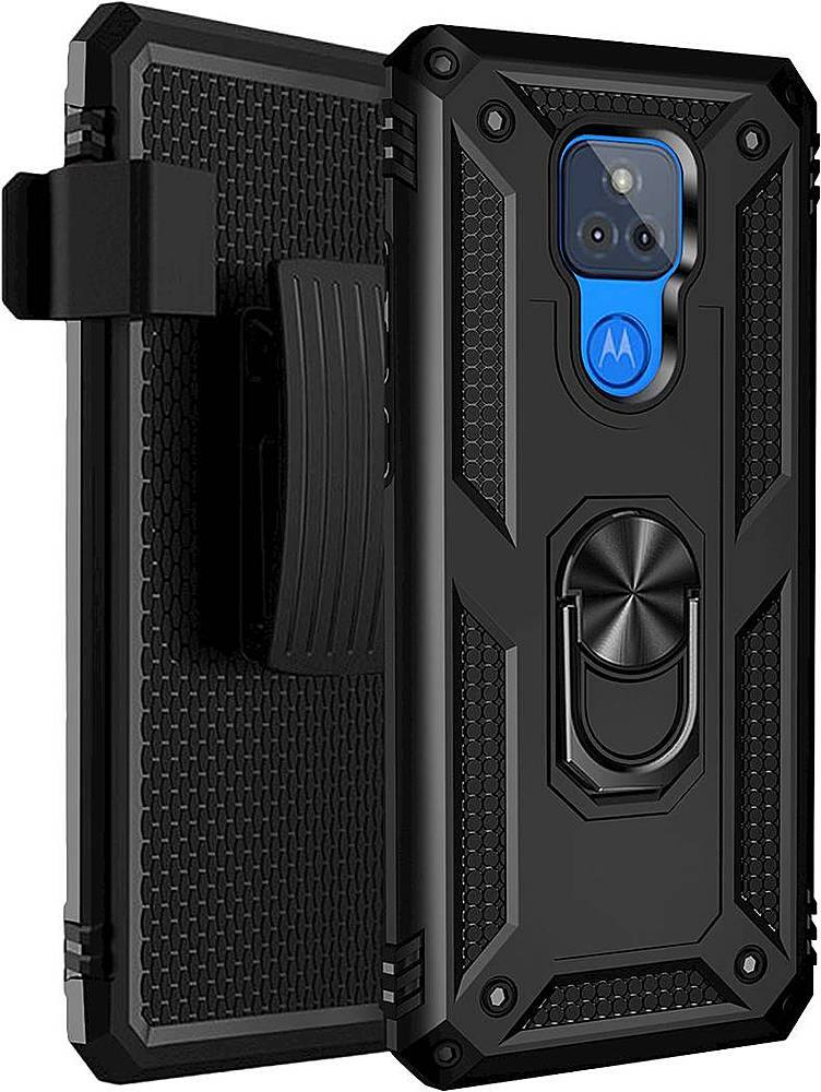 Alt View 11. SaharaCase - Military Kickstand Series Carrying Case for Motorola Moto G Play (9th Gen) 2021 - Black.