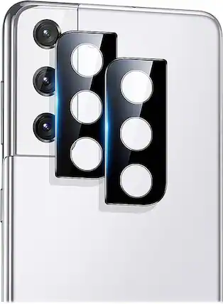 Angle. SaharaCase - FlexiGlass Camera Lens Protector for Samsung Galaxy S21+ 5G (2-Pack) - Black.