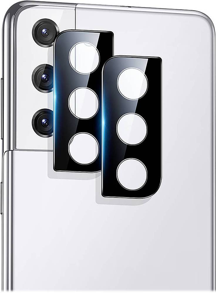 Angle. SaharaCase - FlexiGlass Camera Lens Protector for Samsung Galaxy S21+ 5G (2-Pack) - Black.