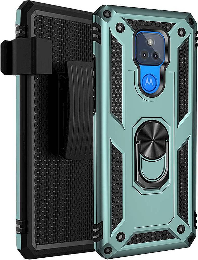 Alt View 11. SaharaCase - Military Kickstand Series Carrying Case for Motorola Moto G Play (9th Gen) 2021 - Pine Green.