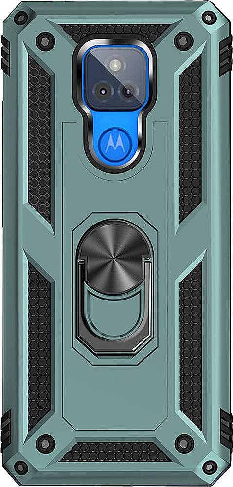 Alt View 1. SaharaCase - Military Kickstand Series Carrying Case for Motorola Moto G Play (9th Gen) 2021 - Pine Green.