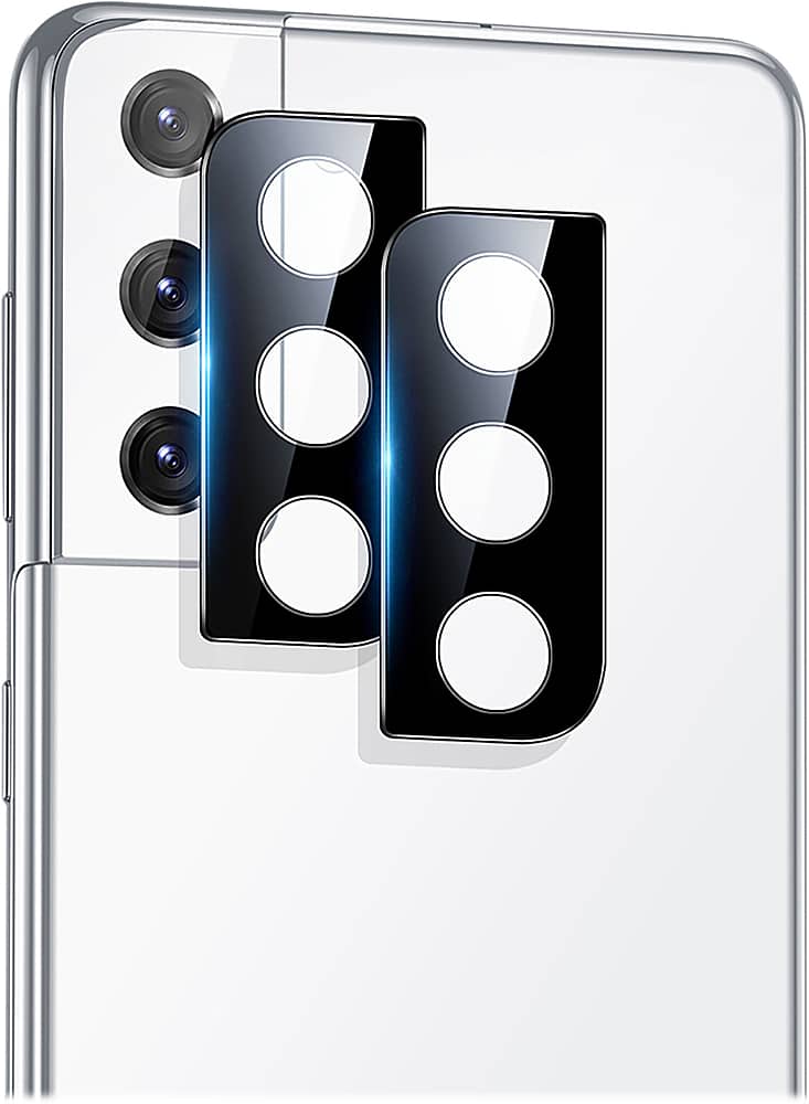 Angle. SaharaCase - FlexiGlass Camera Lens Protector for Samsung Galaxy S21 5G (2-Pack) - Black.
