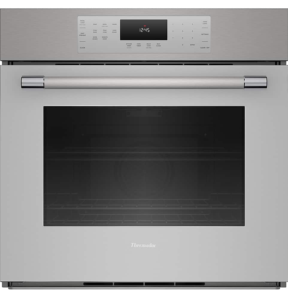 Front. Thermador - Masterpiece 30" Built-In Single Electric Convection Wall Oven with Professional Handle, HomeConnect - Stainless Steel.